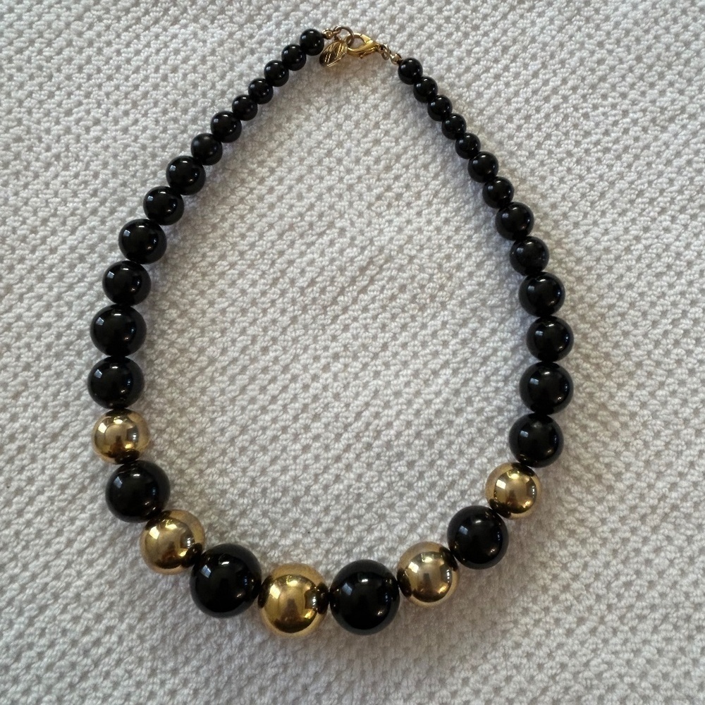 Anne Klein Gold/Black Bead Necklace and Gold Bead Necklace - Picture 5 of 7